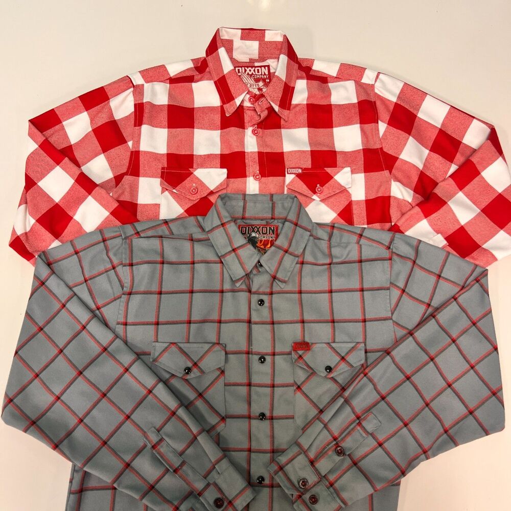 Dixxon Flannel Lot of 2 Mens L The Otto & Smoke Eater Snap Button Shirts Bundle